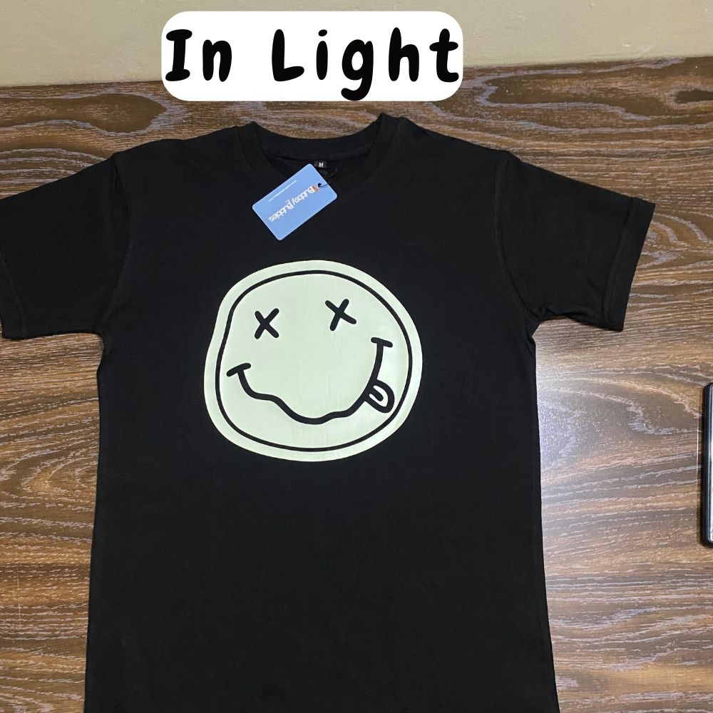 Nirvana Smiley Glow in the Dark Interactive T shirt